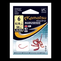 Hooks Kamatsu Red Worm Maruseigo whit 50 cm leader