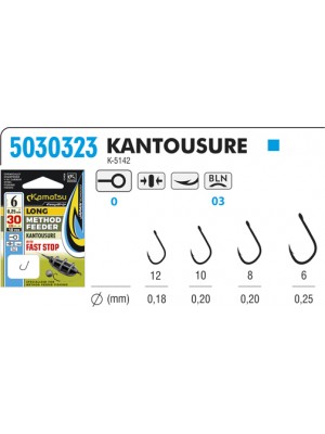 Kabliukai Kamatsu method Feeder Classic Iseama 10vnt/30 cm monofilamentinis pavadėlis/stopas